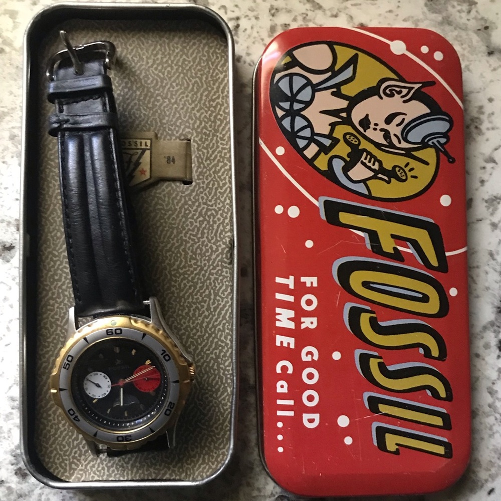 1992 RARE FOSSIL CHRONOGRAPH WATCH BQ-8418 - Picture 4 of 5